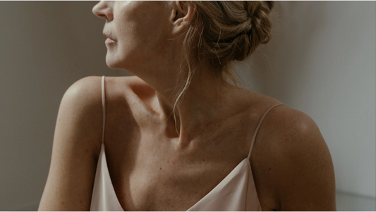 soft lighting on mature woman chest area